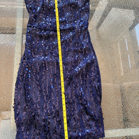 DON’T YOU HAVE A PARTY TO GO TO??  Nasty Gal High Neck Sequin Dress, Navy - Picture 12 of 16